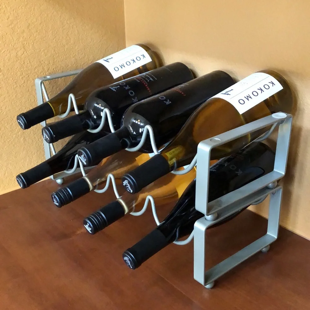 Set of 2 Stackable Steel Wine Racks